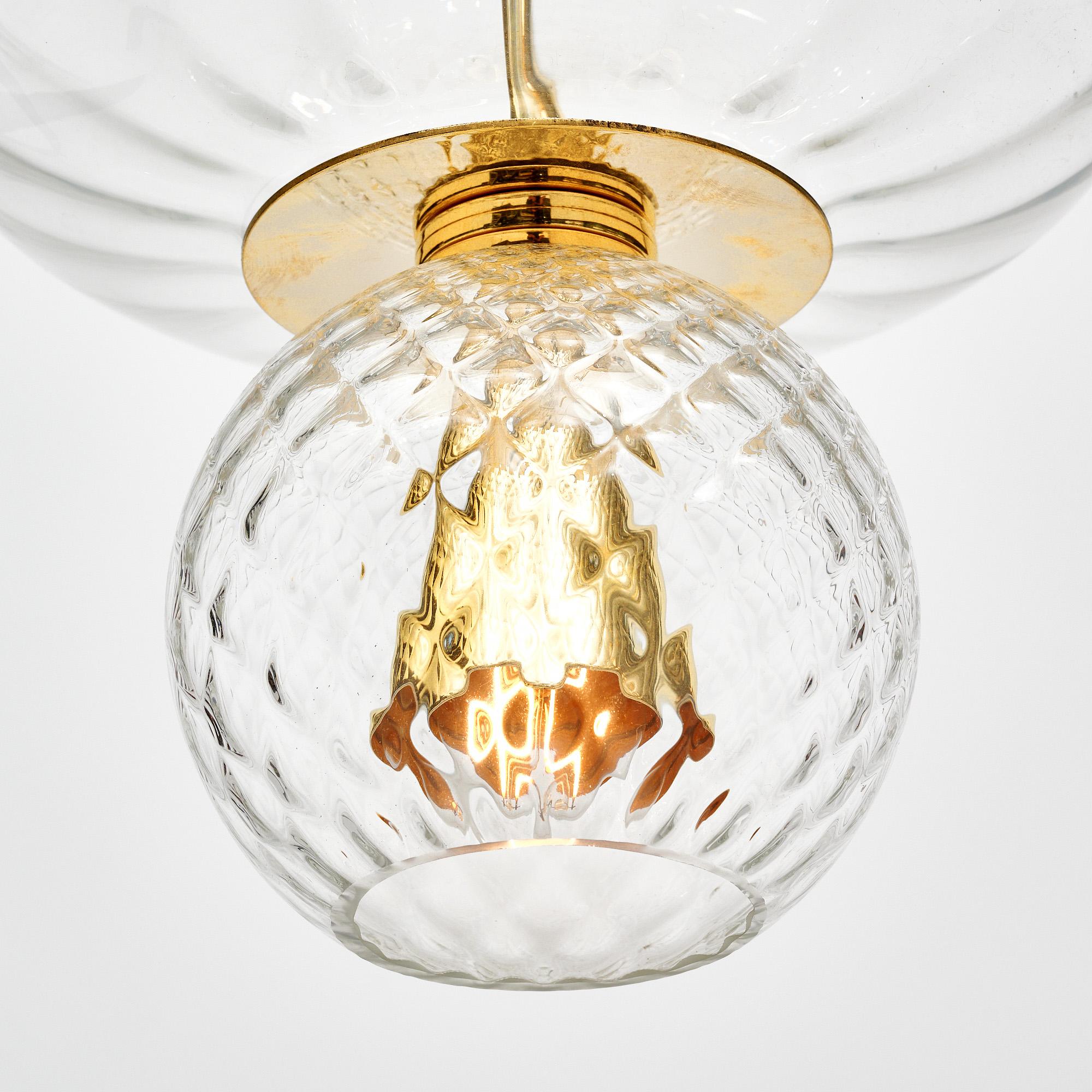 Italian Clear Murano Glass Pendants For Sale