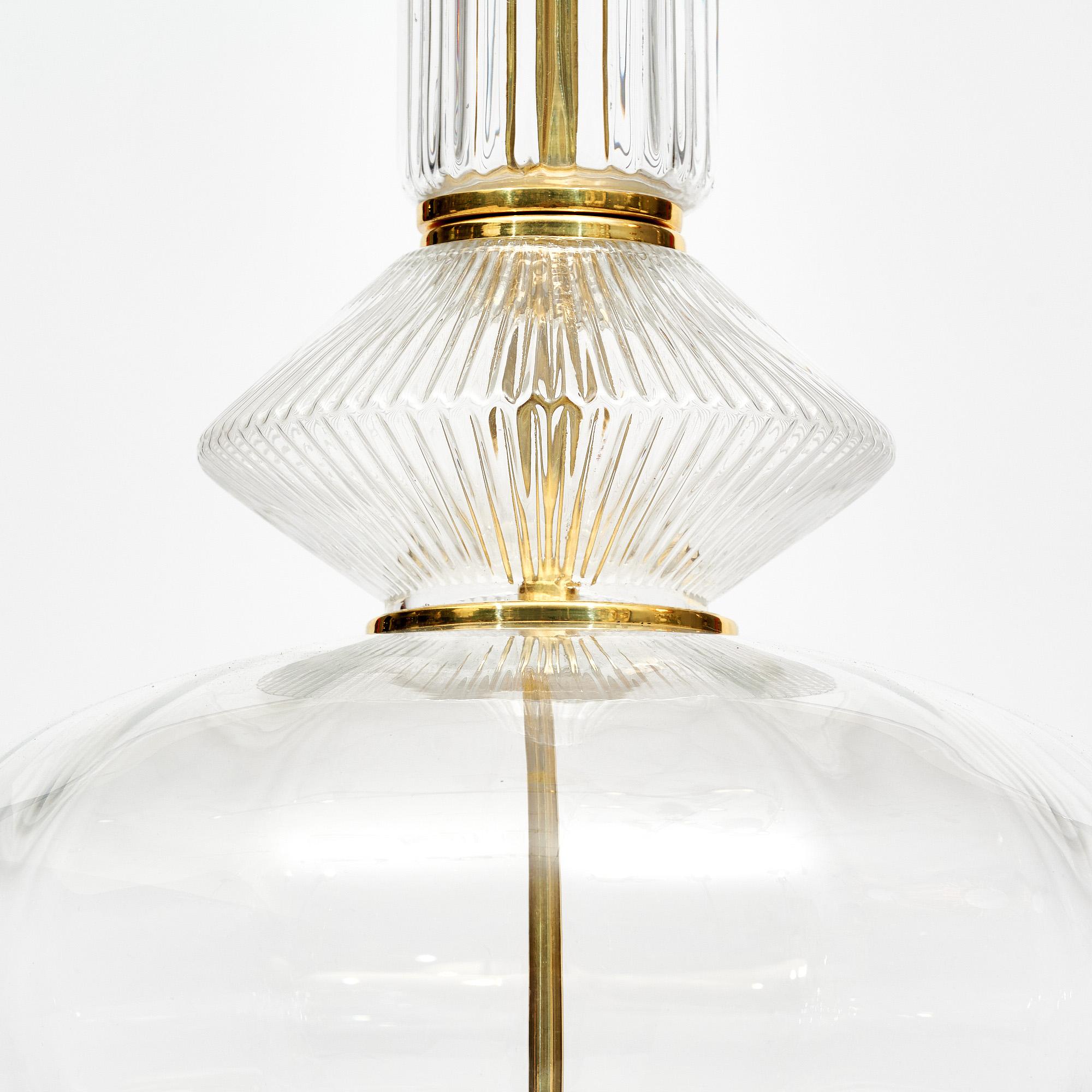 Clear Murano Glass Pendants In New Condition For Sale In Austin, TX