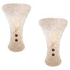 Clear Murano Glass Sconces - a pair