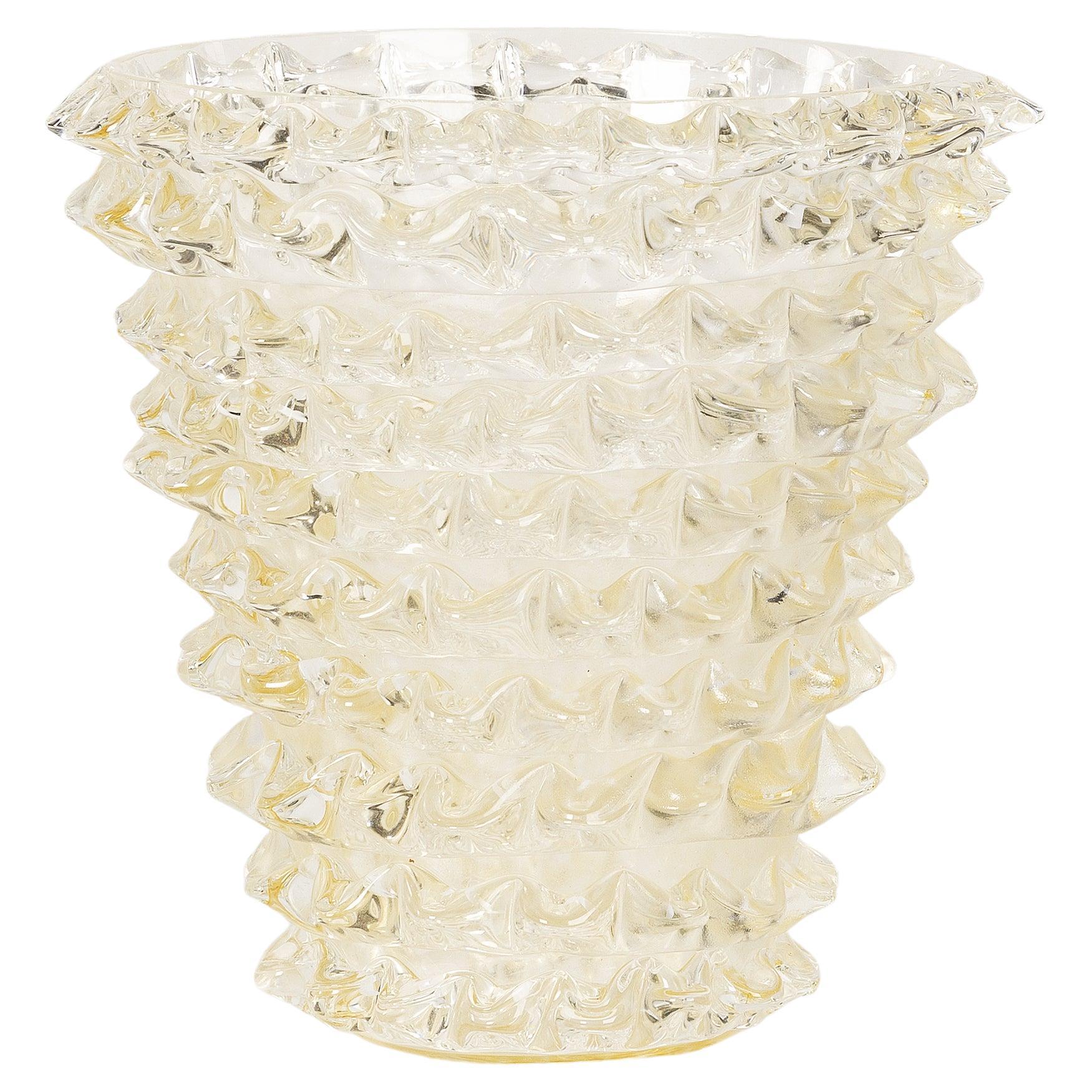 Clear Murano Rostrato Vase