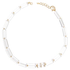 Klare Halskette aus 20 Karat Gelbgold mit 330.01 Karat Kristall