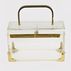 Clear Perspex Handbag with Gold Plated Fittings circa 1940s