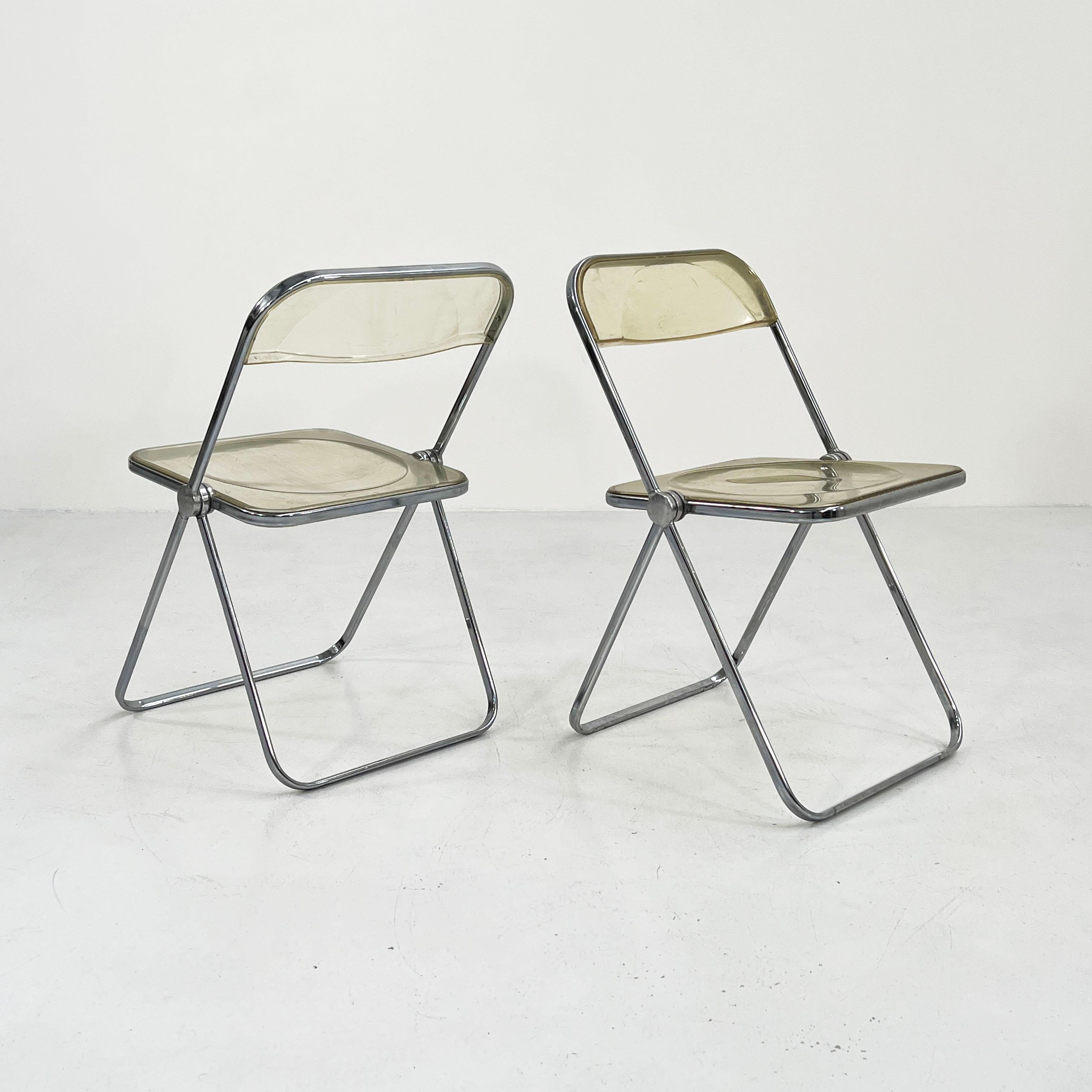 Mid-Century Modern Clear Plia Folding Chair by Giancarlo Piretti for Anonima Castelli, 1960s