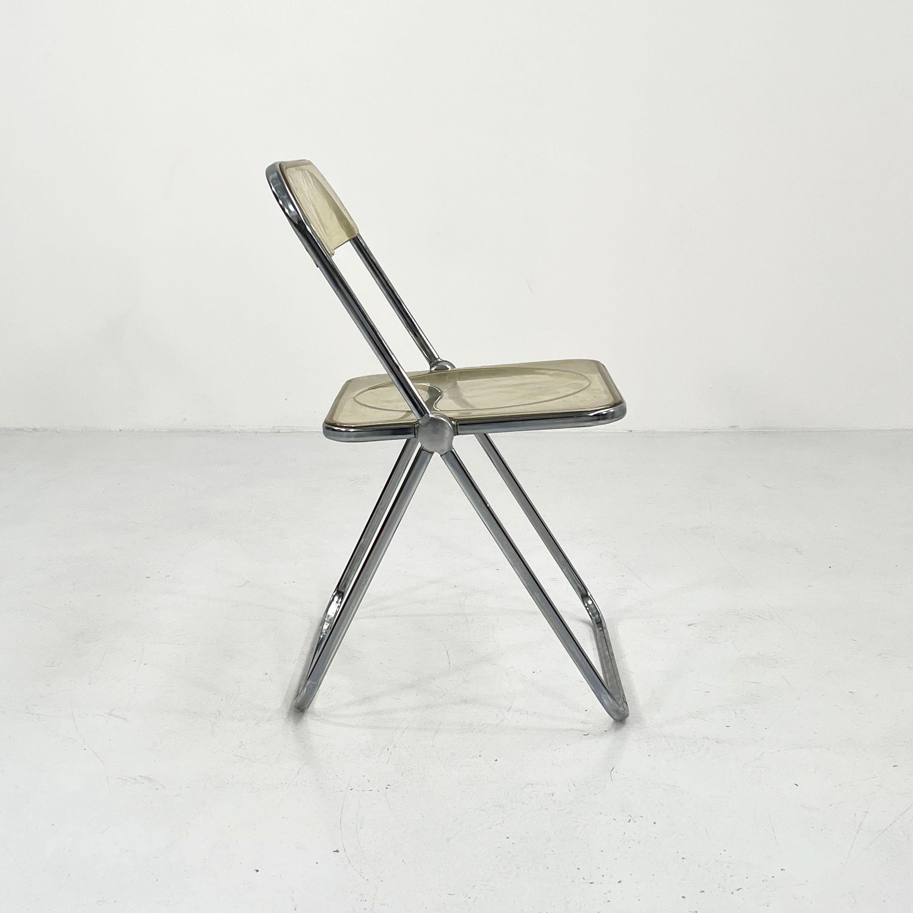 Clear Plia Folding Chair by Giancarlo Piretti for Anonima Castelli, 1960s In Good Condition In Ixelles, Bruxelles