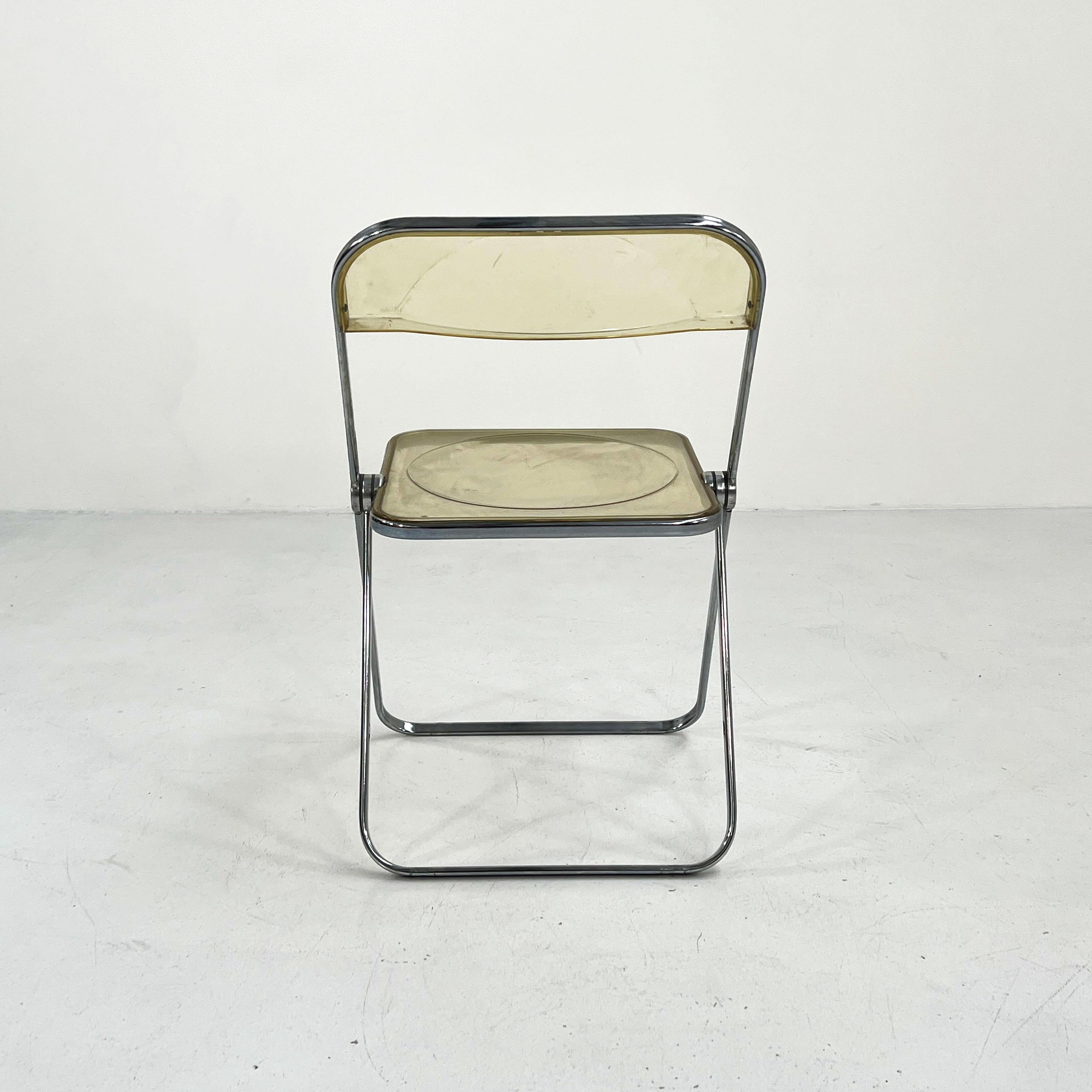 Mid-20th Century Clear Plia Folding Chair by Giancarlo Piretti for Anonima Castelli, 1960s