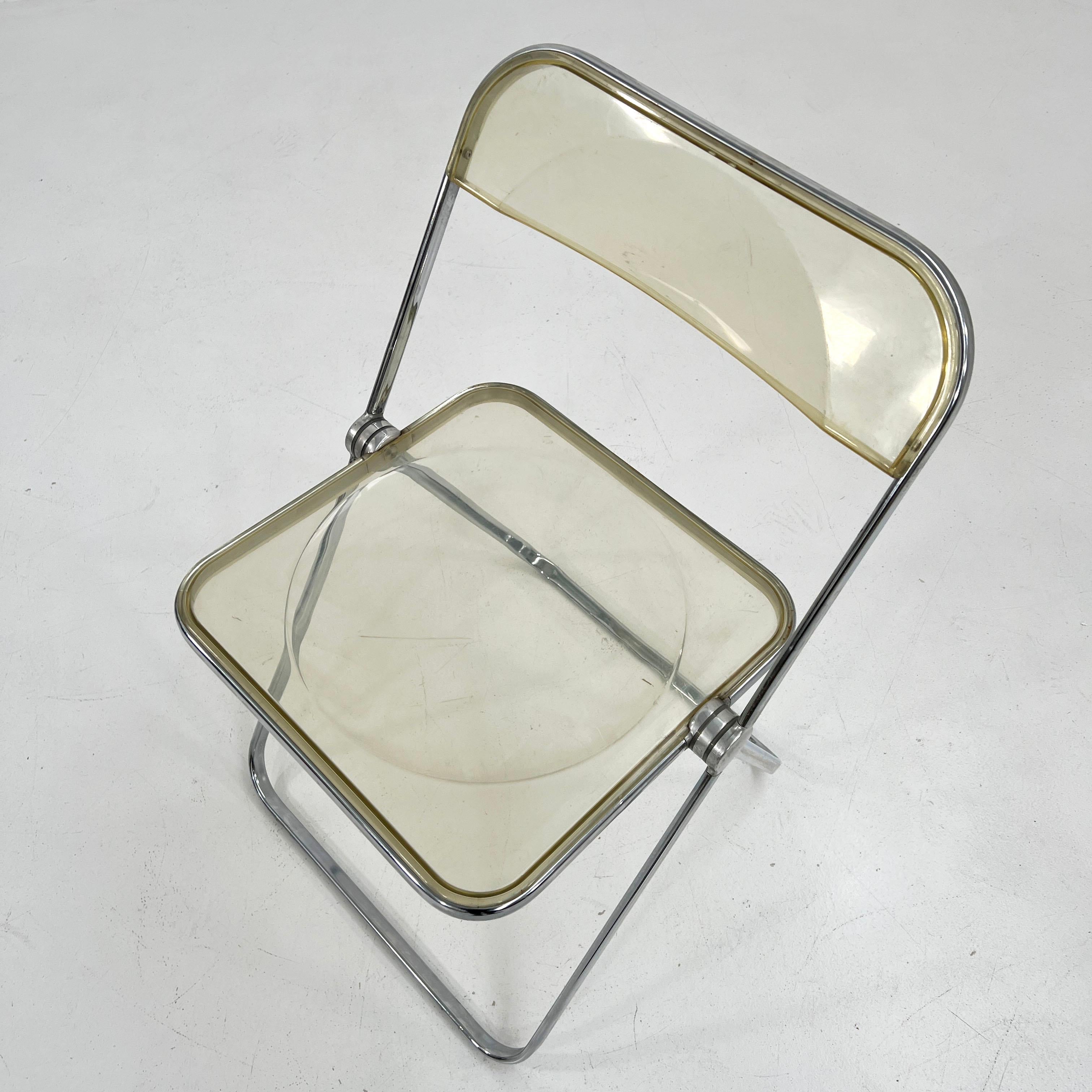 Metal Clear Plia Folding Chair by Giancarlo Piretti for Anonima Castelli, 1960s