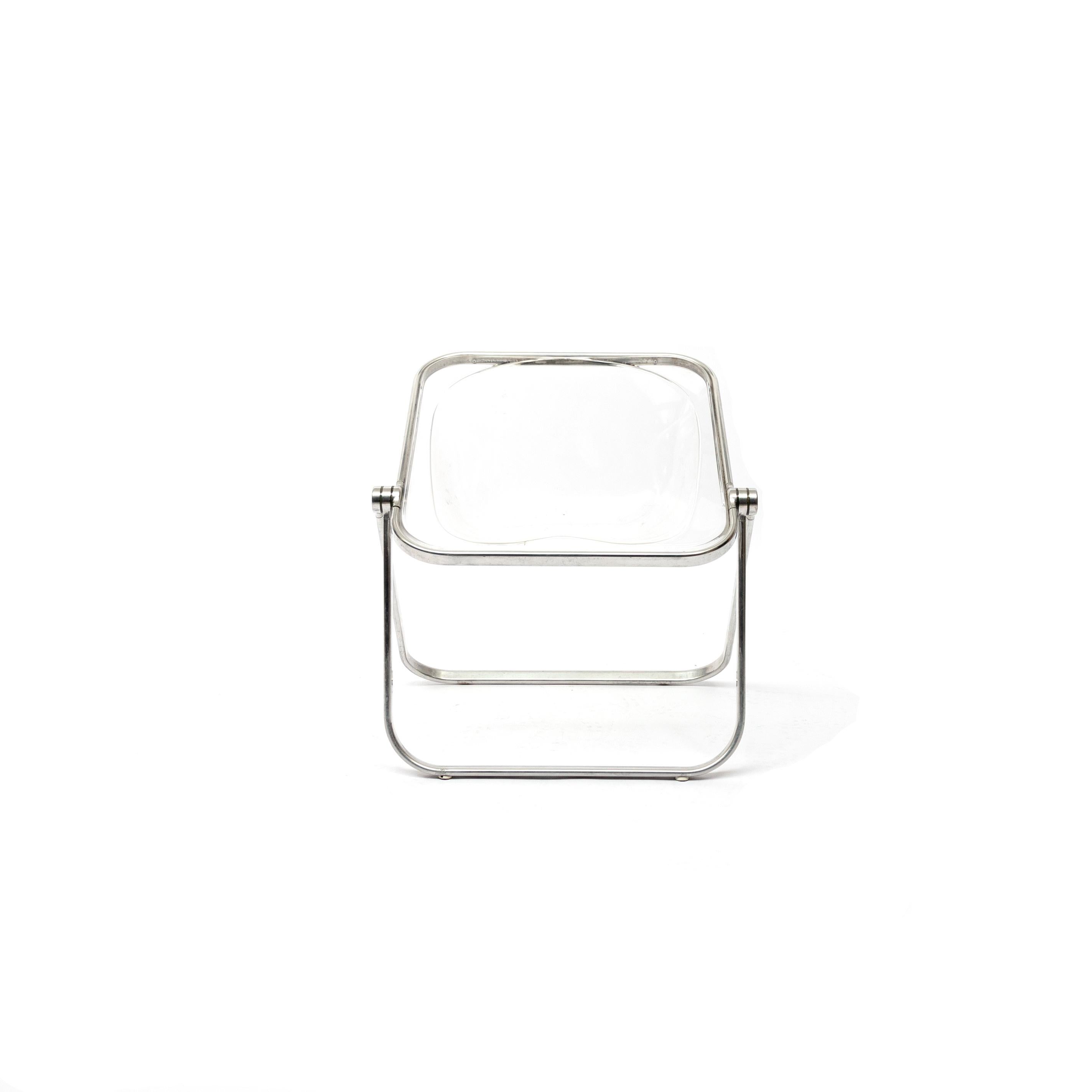 Mid-Century Modern Clear Plona Chair by Giancarlo Piretti for Castelli, circa 1970, Italy