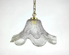 Clear & Purple Textured Glass Chandelier