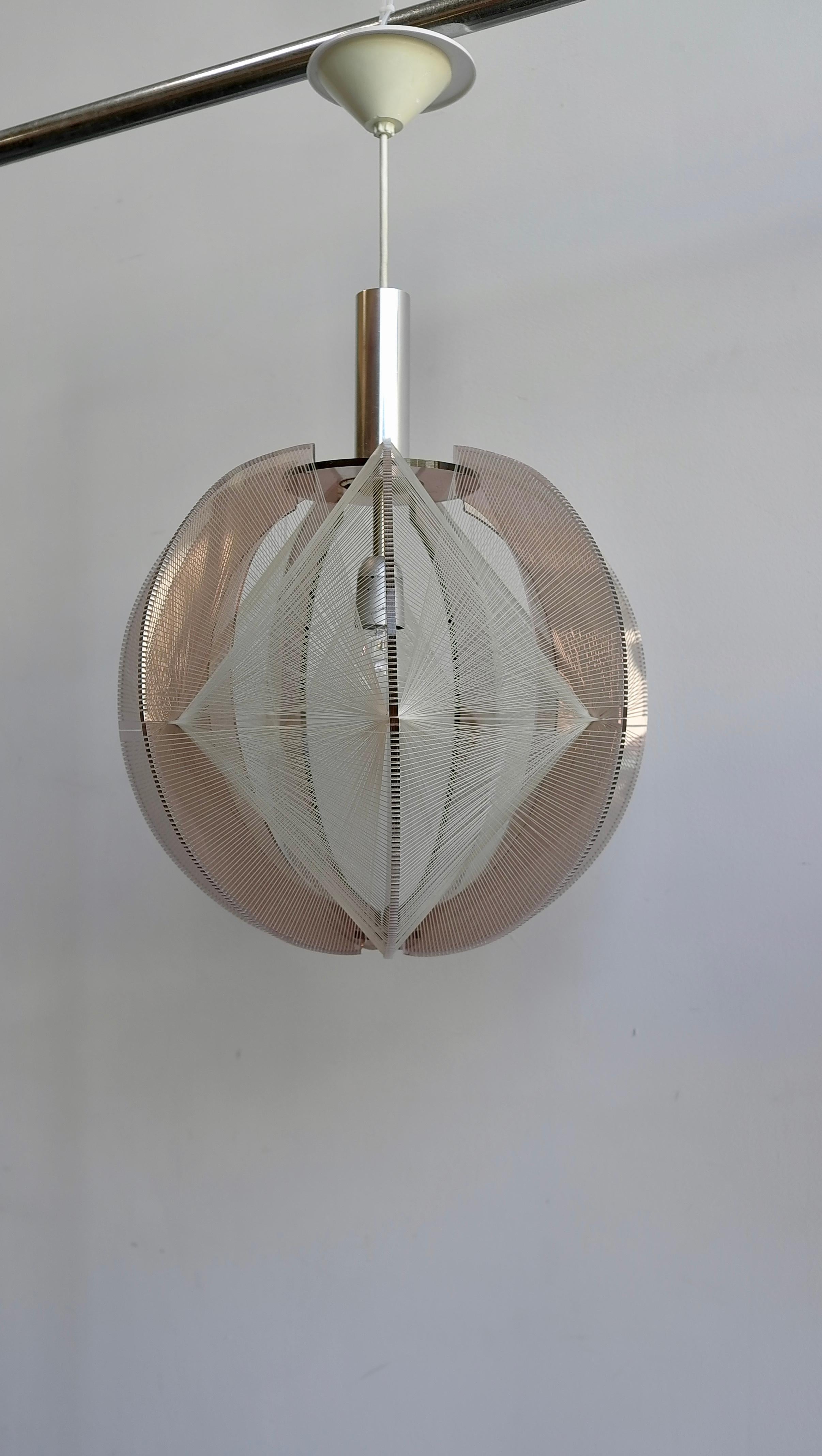 Mid-Century Modern Lampe suspendue violet clair de Paul Secon pour Sompex, 1970 en vente
