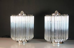 Clear Quadriedri Table Lamp, Venini Style