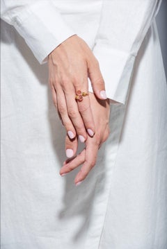 Clear Quartz 18k Gold Aqua Ring