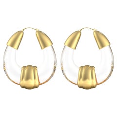 Boucle d'oreille Ode au quartz clair en or 18K