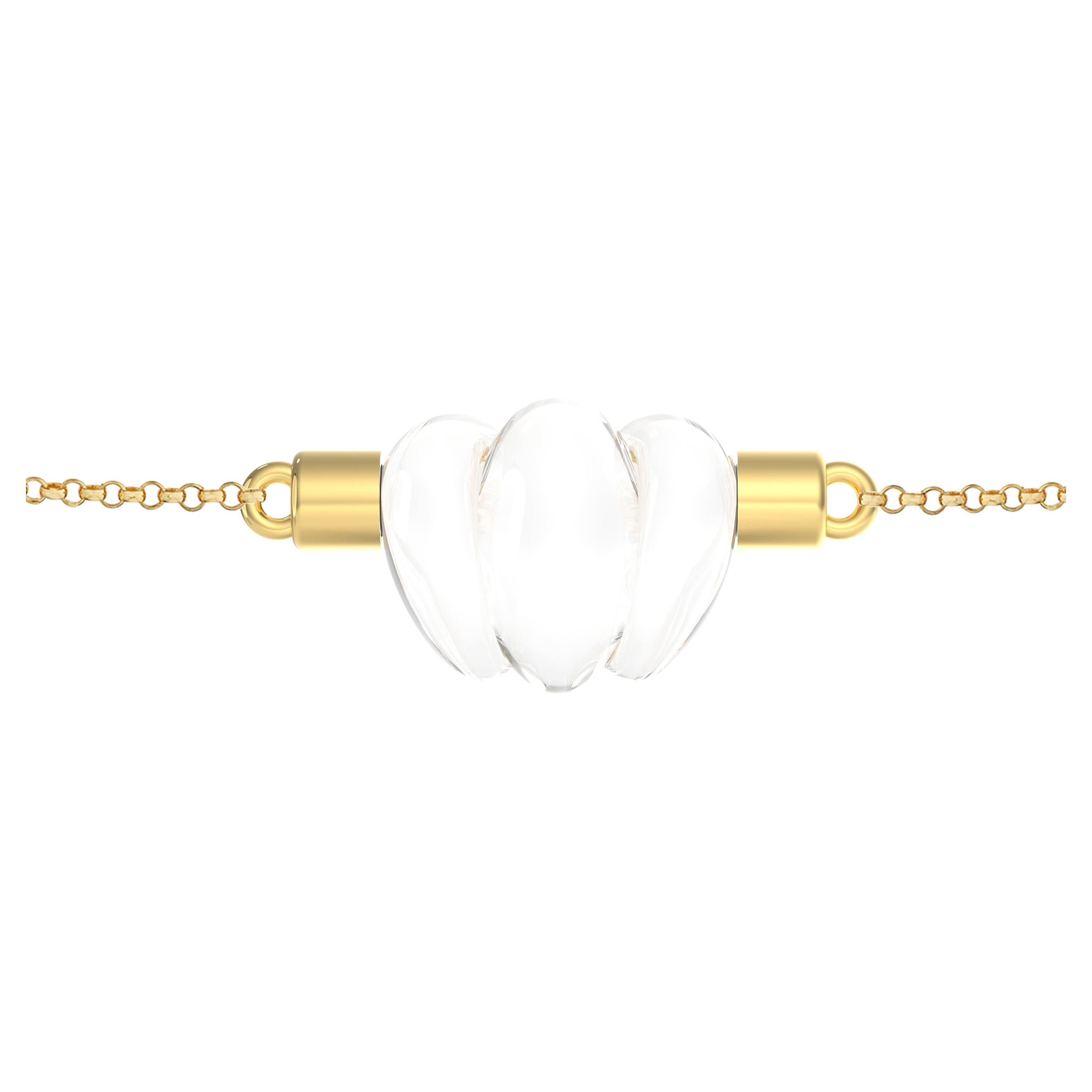Clear Quartz 18K Gold Ode Necklace For Sale