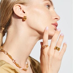 Clear Quartz 18K Gold Sand Necklace