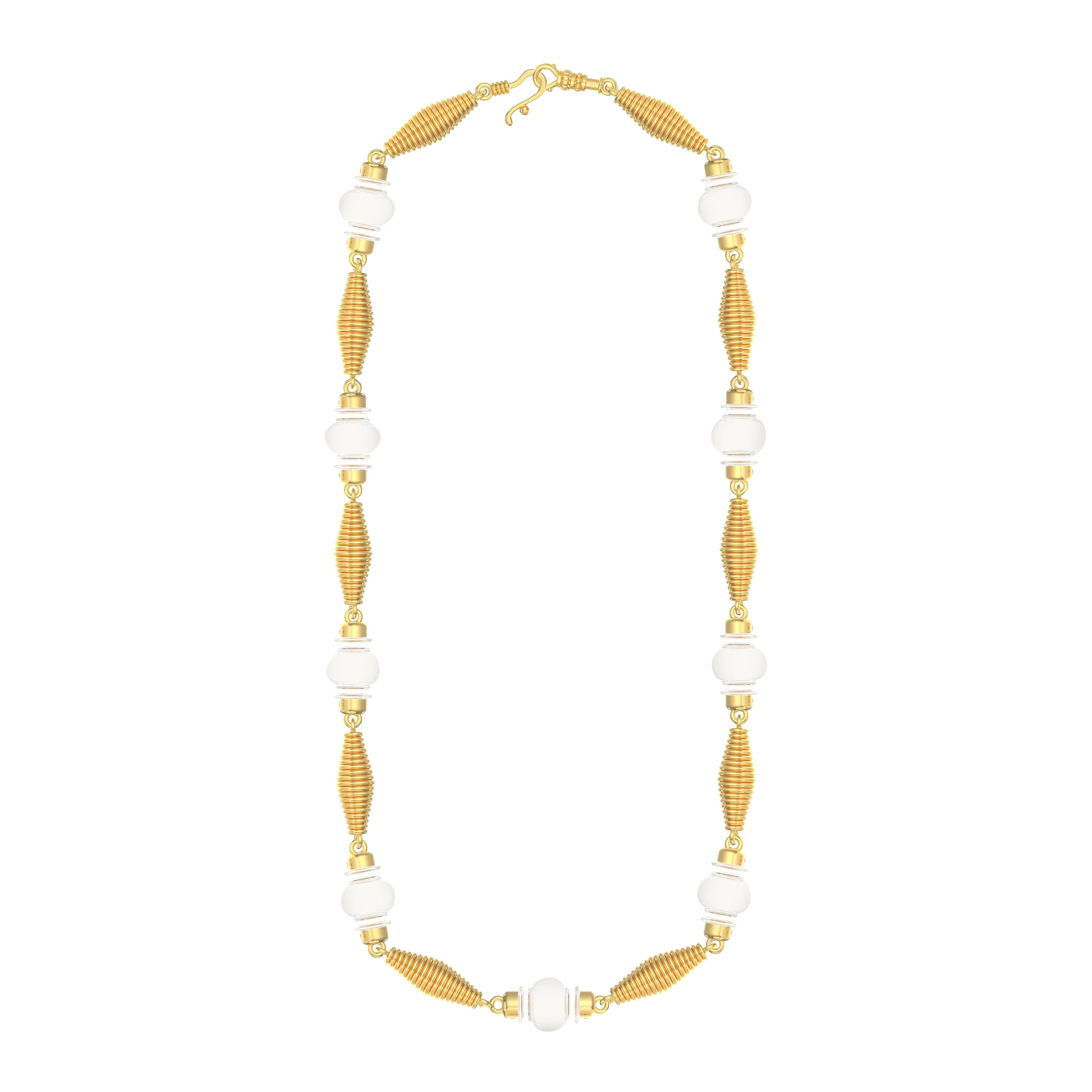 Collar Arena Oro 18K Cuarzo Claro
