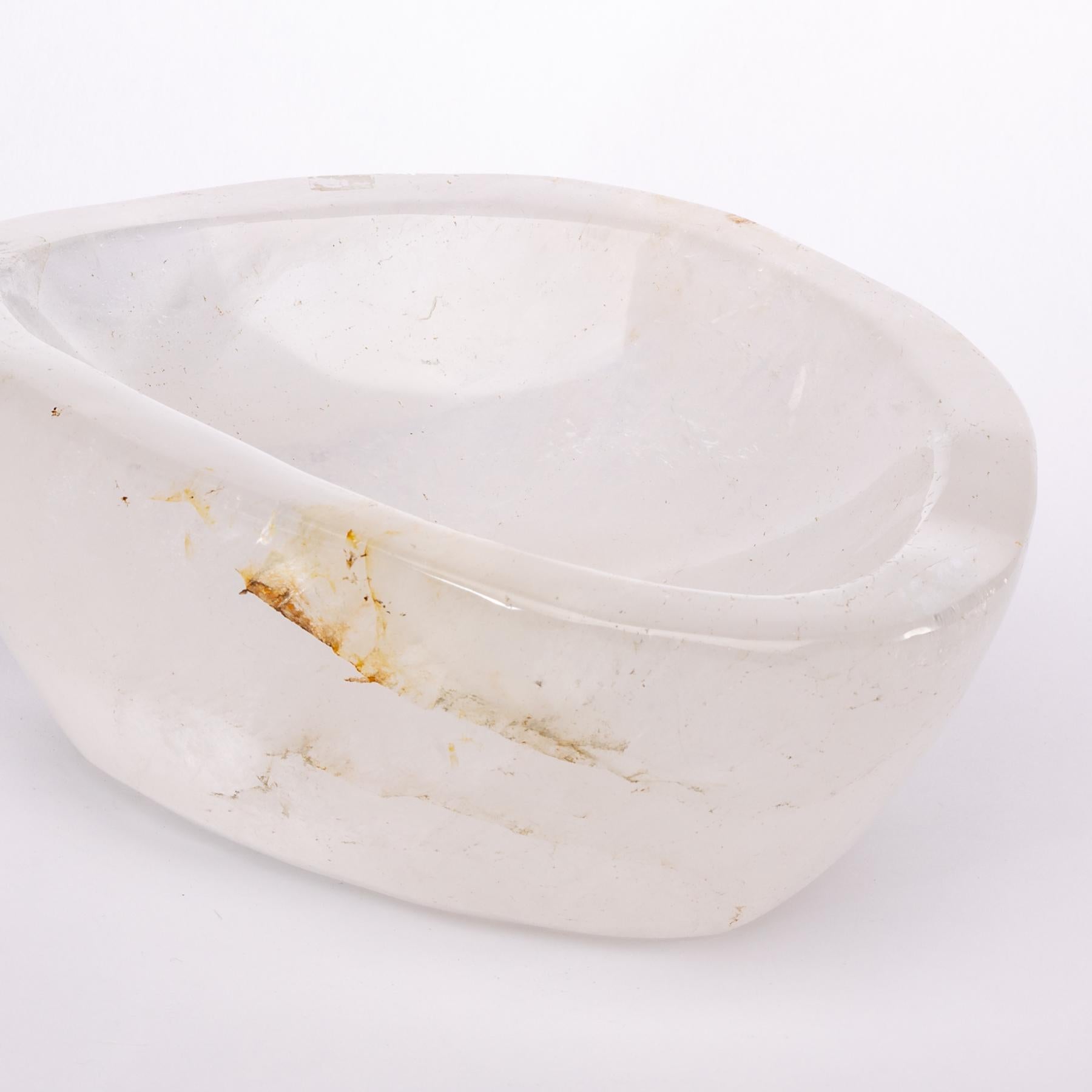 Polished Clear Quartz Bowl from Madagascar