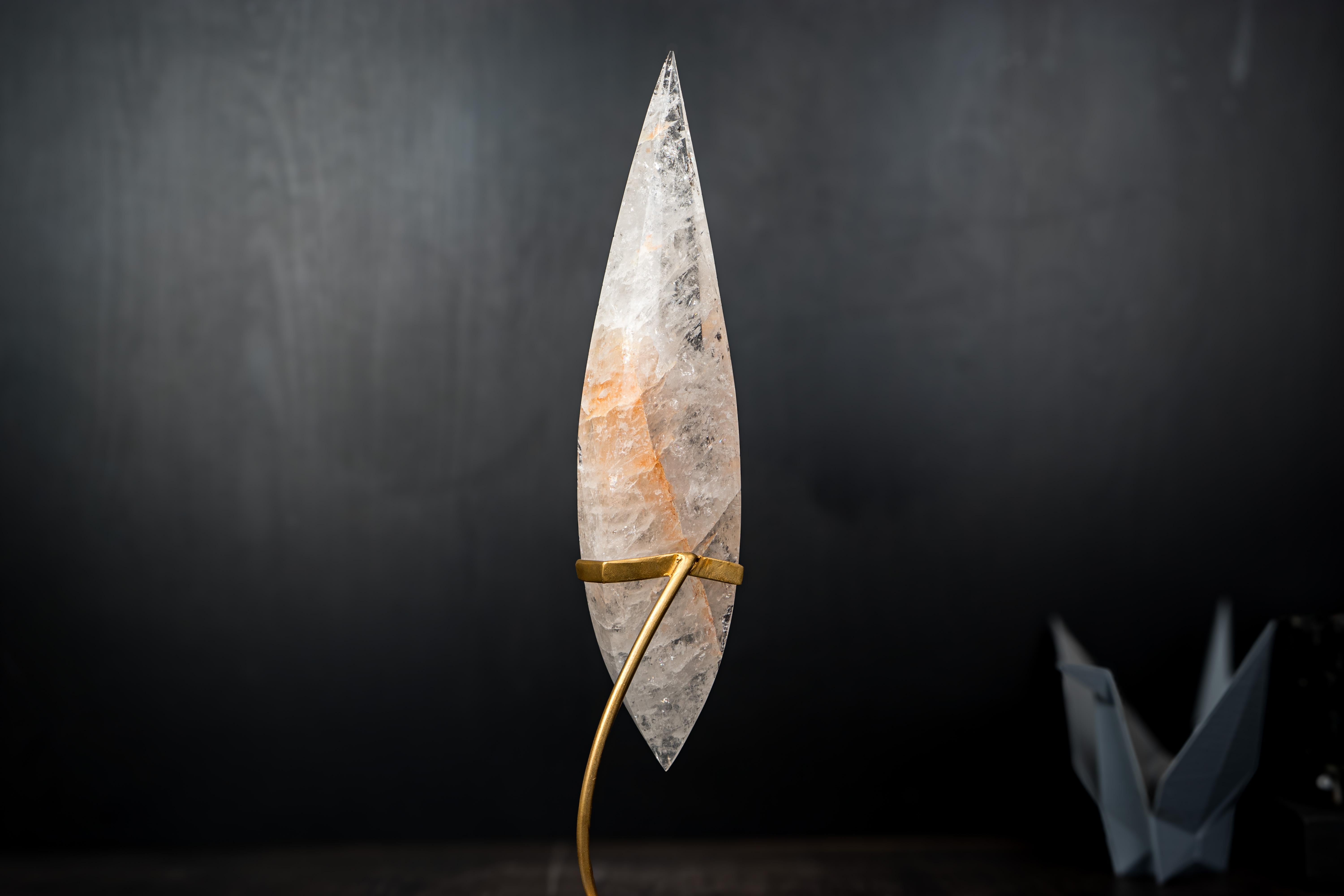 Crystal Quartz Flame Sculpture

▫️Description

With aesthetic lines achievable only by an expert carver, this crystal sculpture—enhanced by natural inclusions and brilliant reflections—stands out as a unique decorative piece or an energetic element