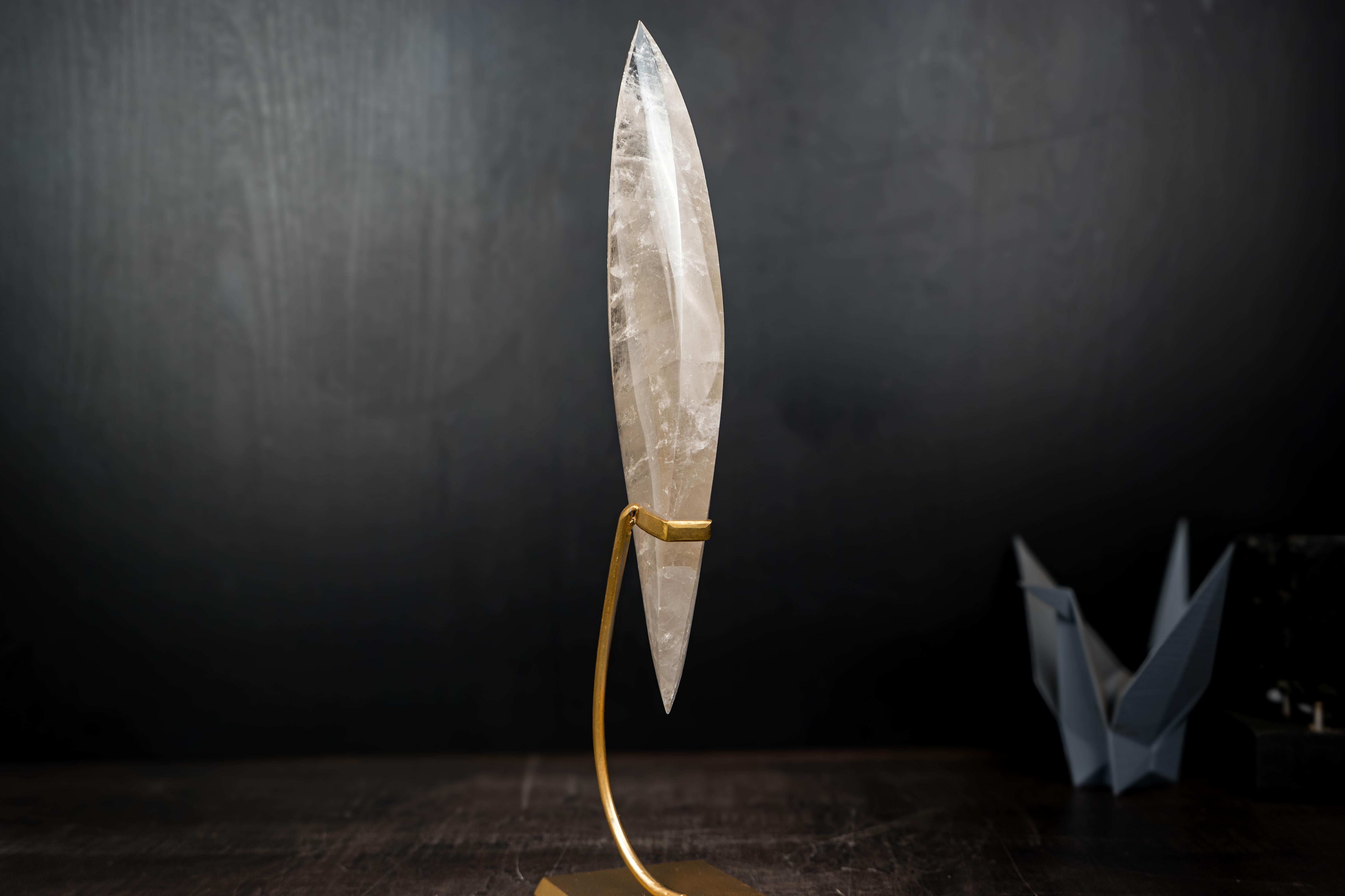 Brasiliano Clear Quartz Crystal Flame Sculpture in vendita