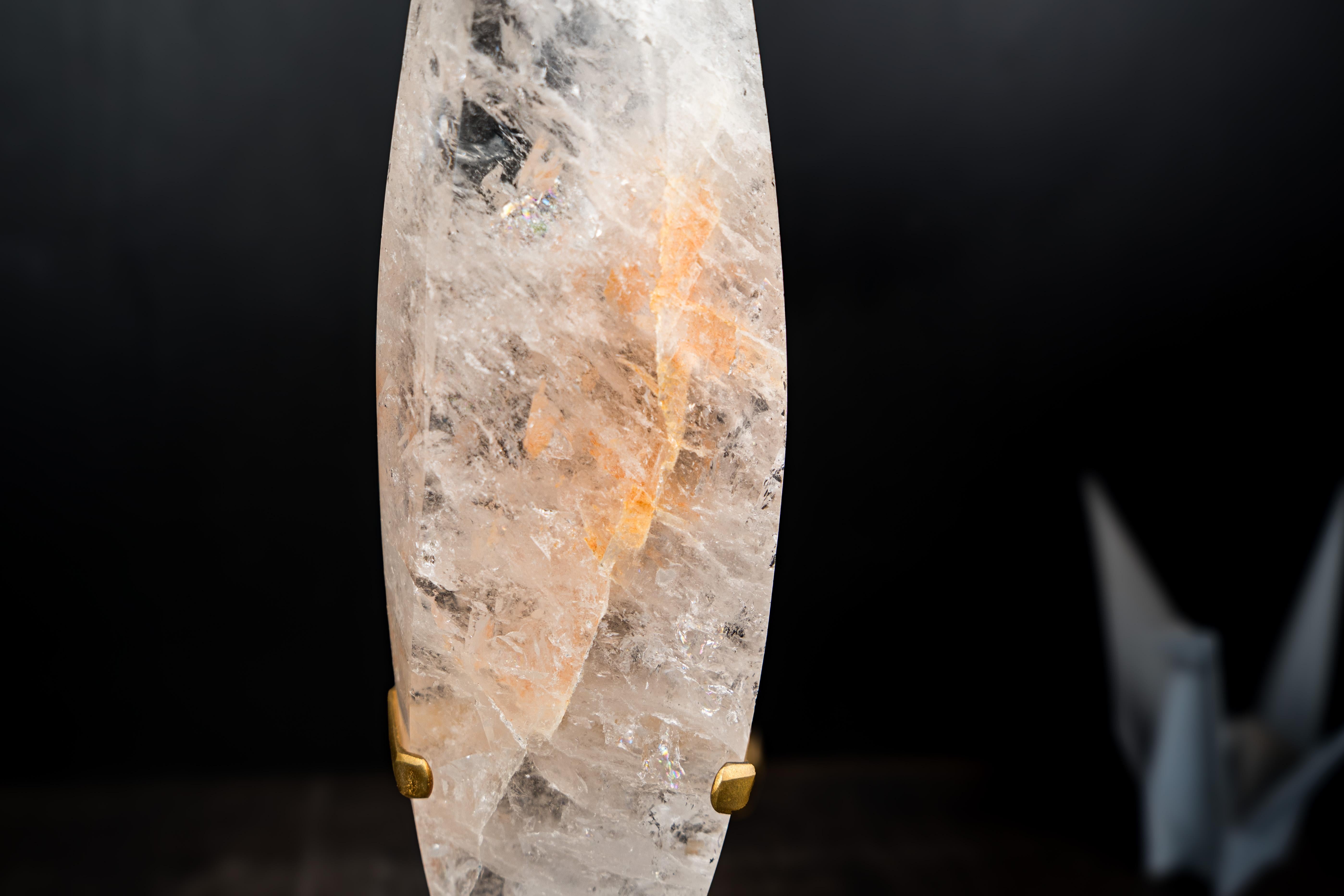XXI secolo e contemporaneo Clear Quartz Crystal Flame Sculpture in vendita