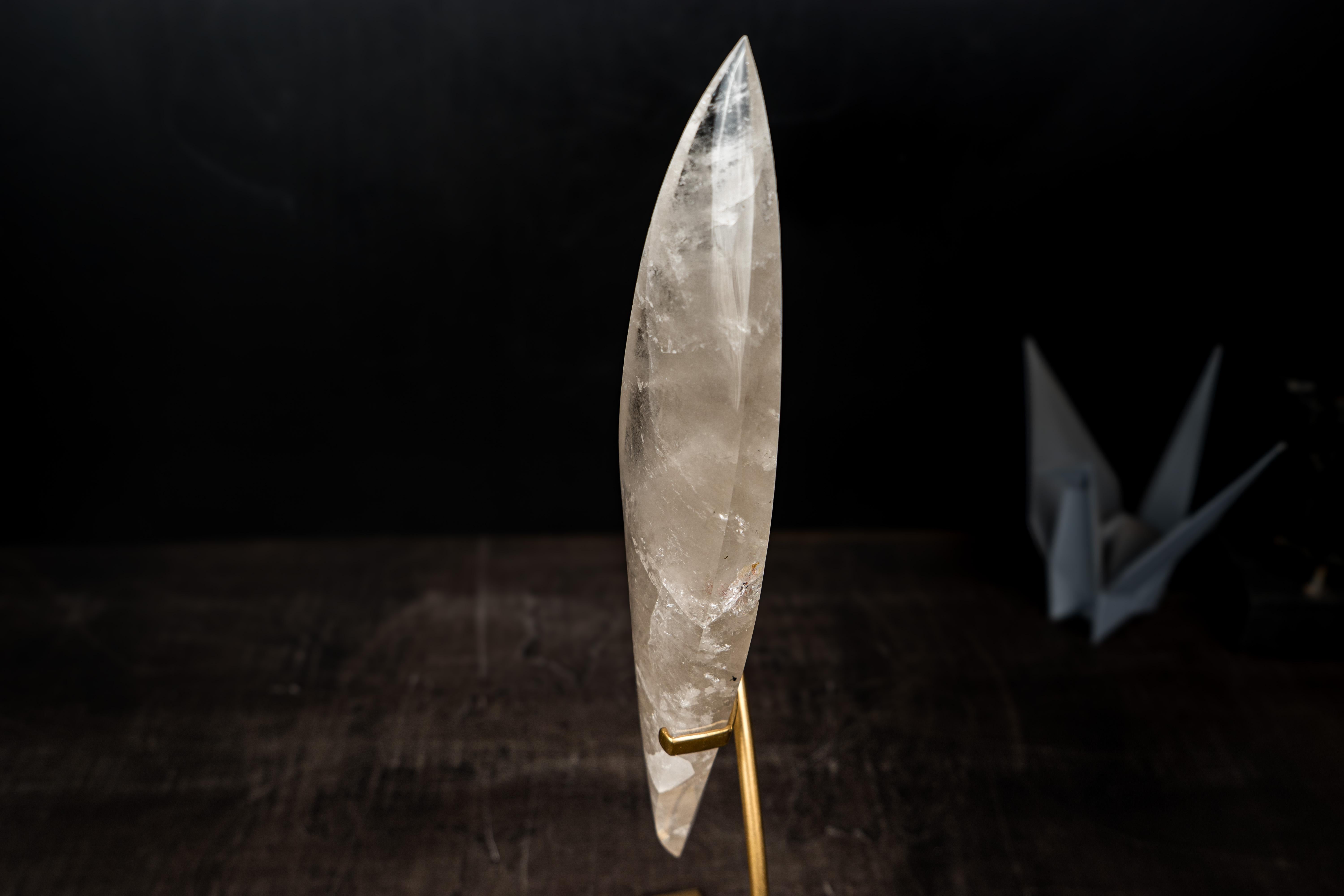 XXI secolo e contemporaneo Clear Quartz Crystal Flame Sculpture in vendita