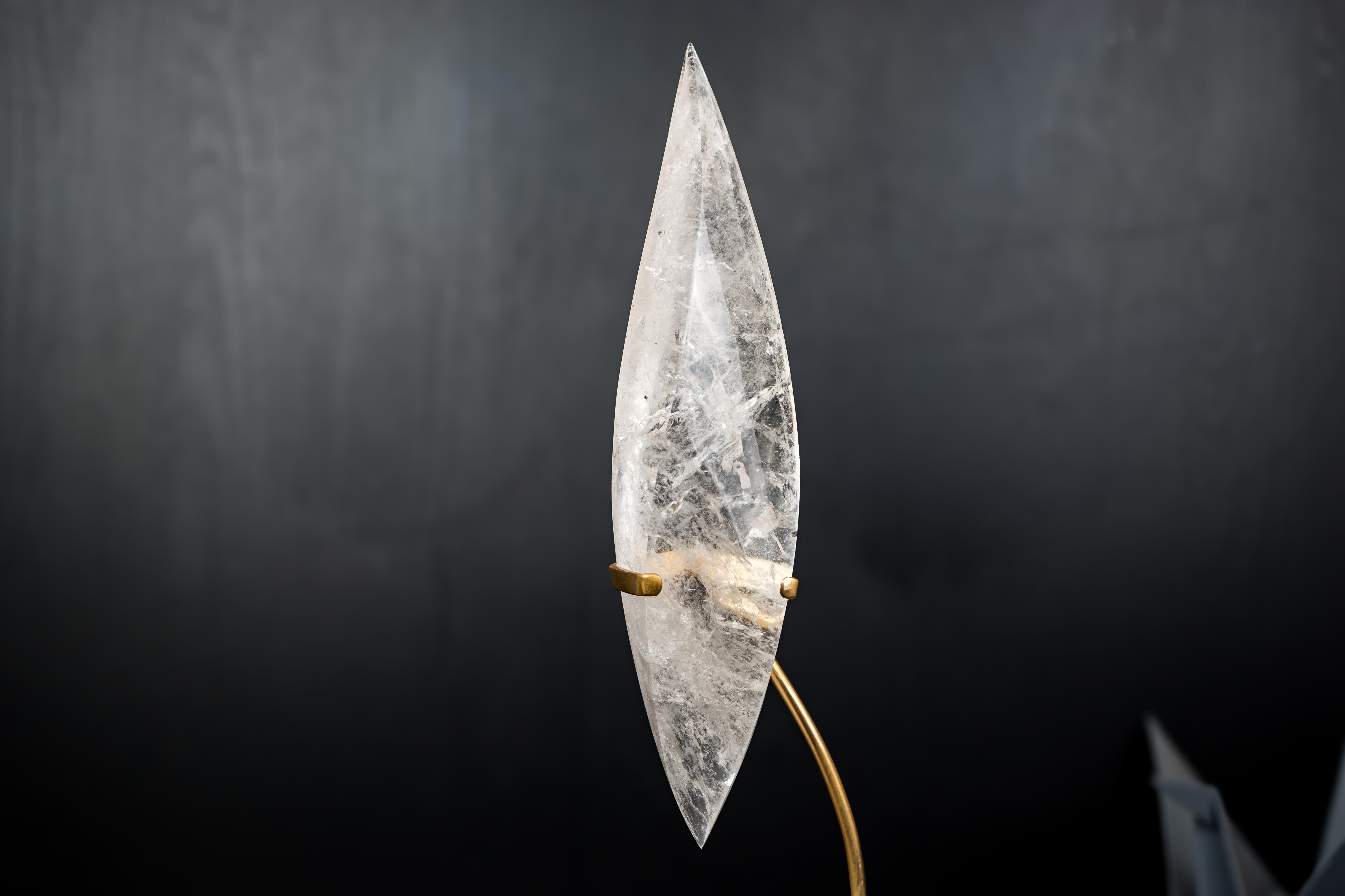 XXI secolo e contemporaneo Clear Quartz Crystal Flame Sculpture in vendita