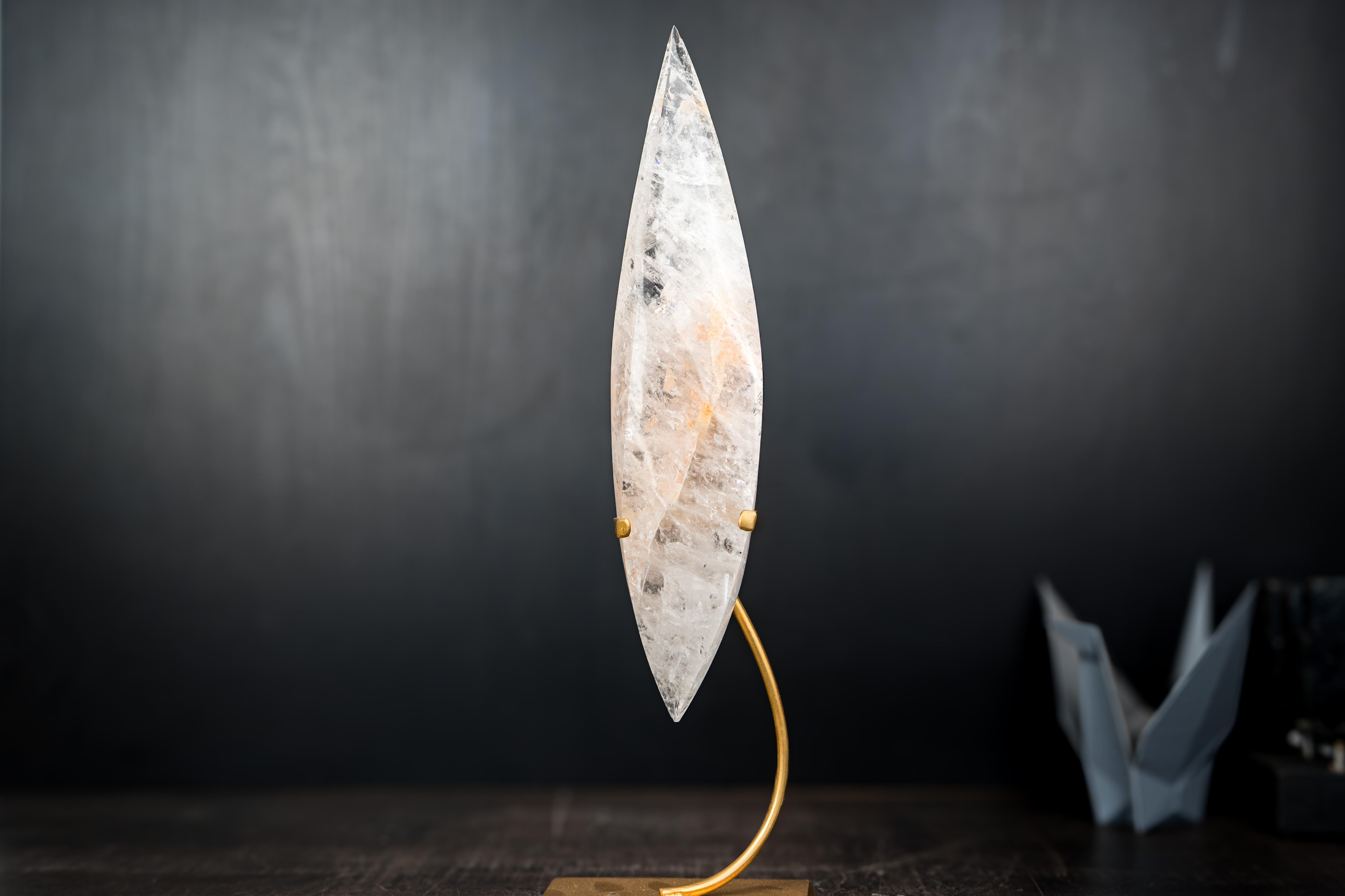 Cristallo Clear Quartz Crystal Flame Sculpture in vendita