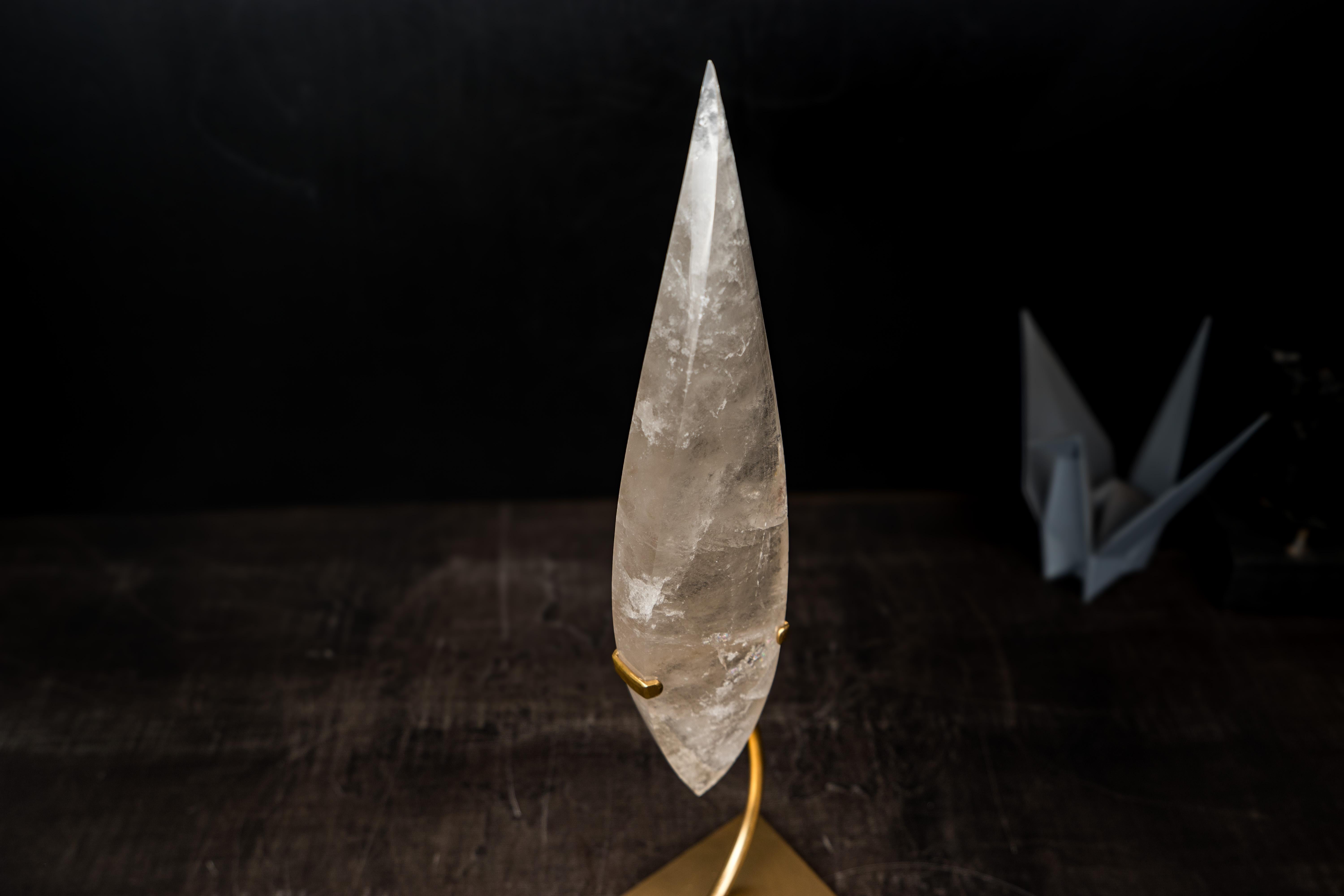 Cristallo Clear Quartz Crystal Flame Sculpture in vendita