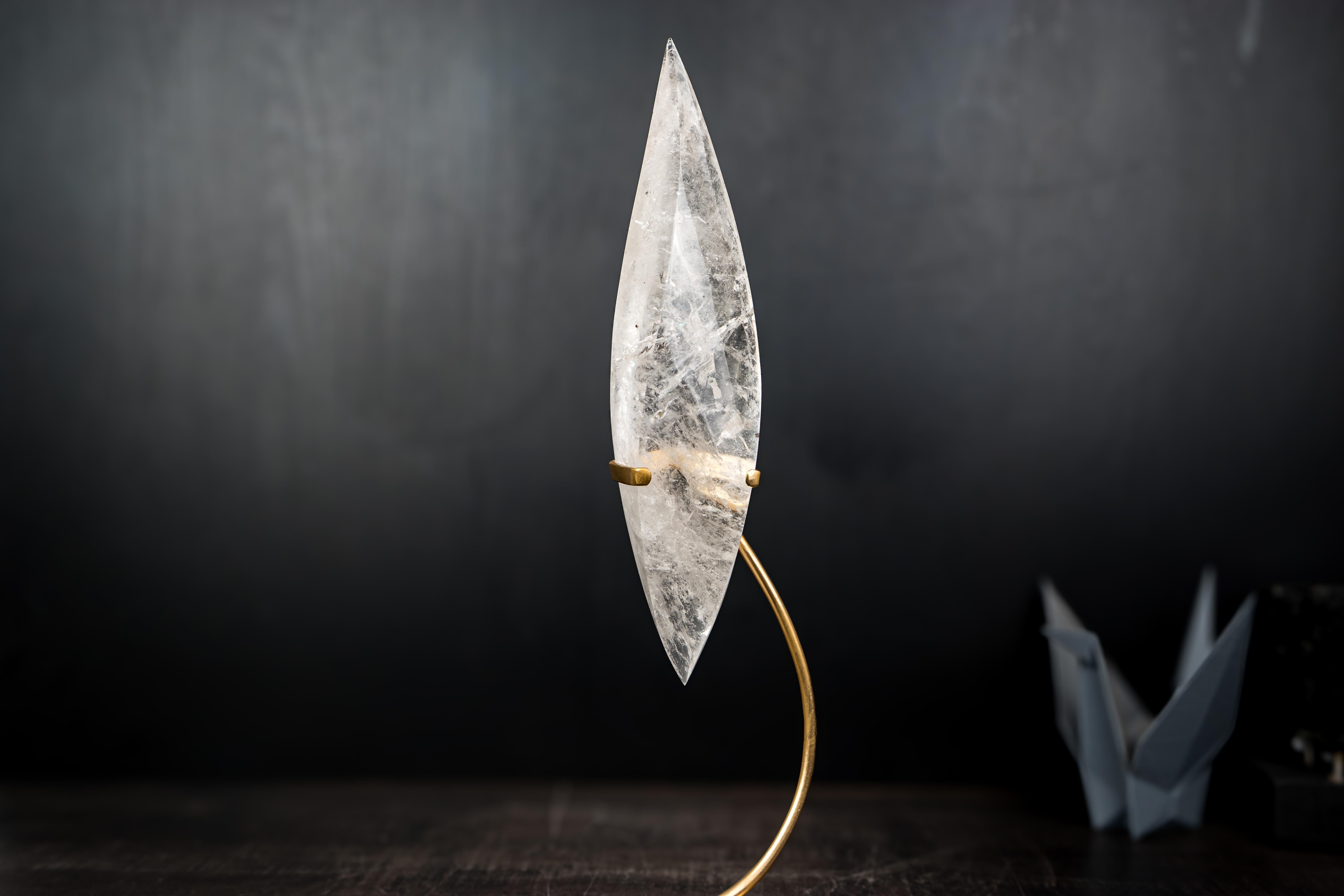 Cristallo Clear Quartz Crystal Flame Sculpture in vendita