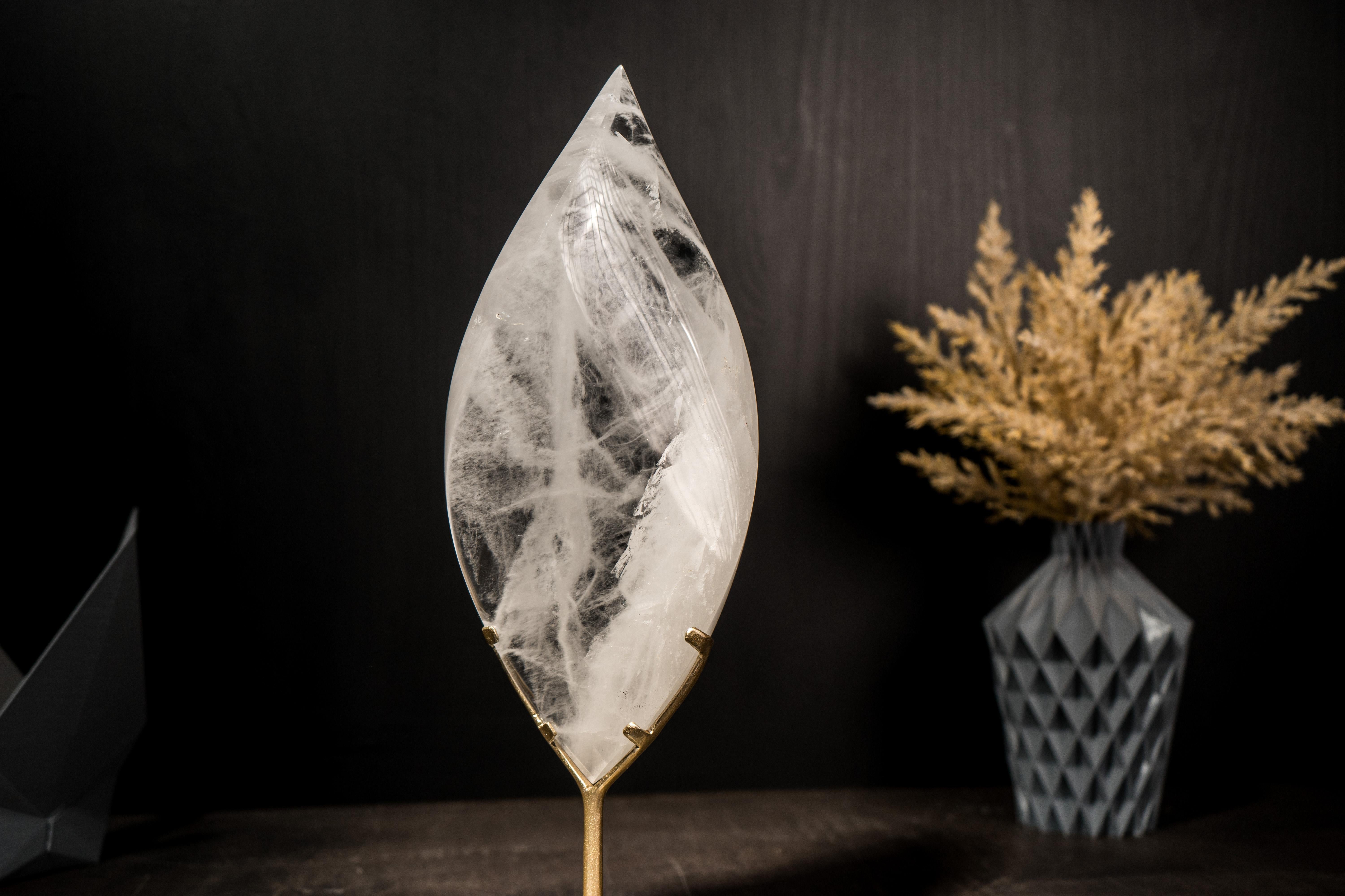 Clear Quartz Flame Generator, Sculpted from a Natural Crystal Quartz Stone For Sale 5