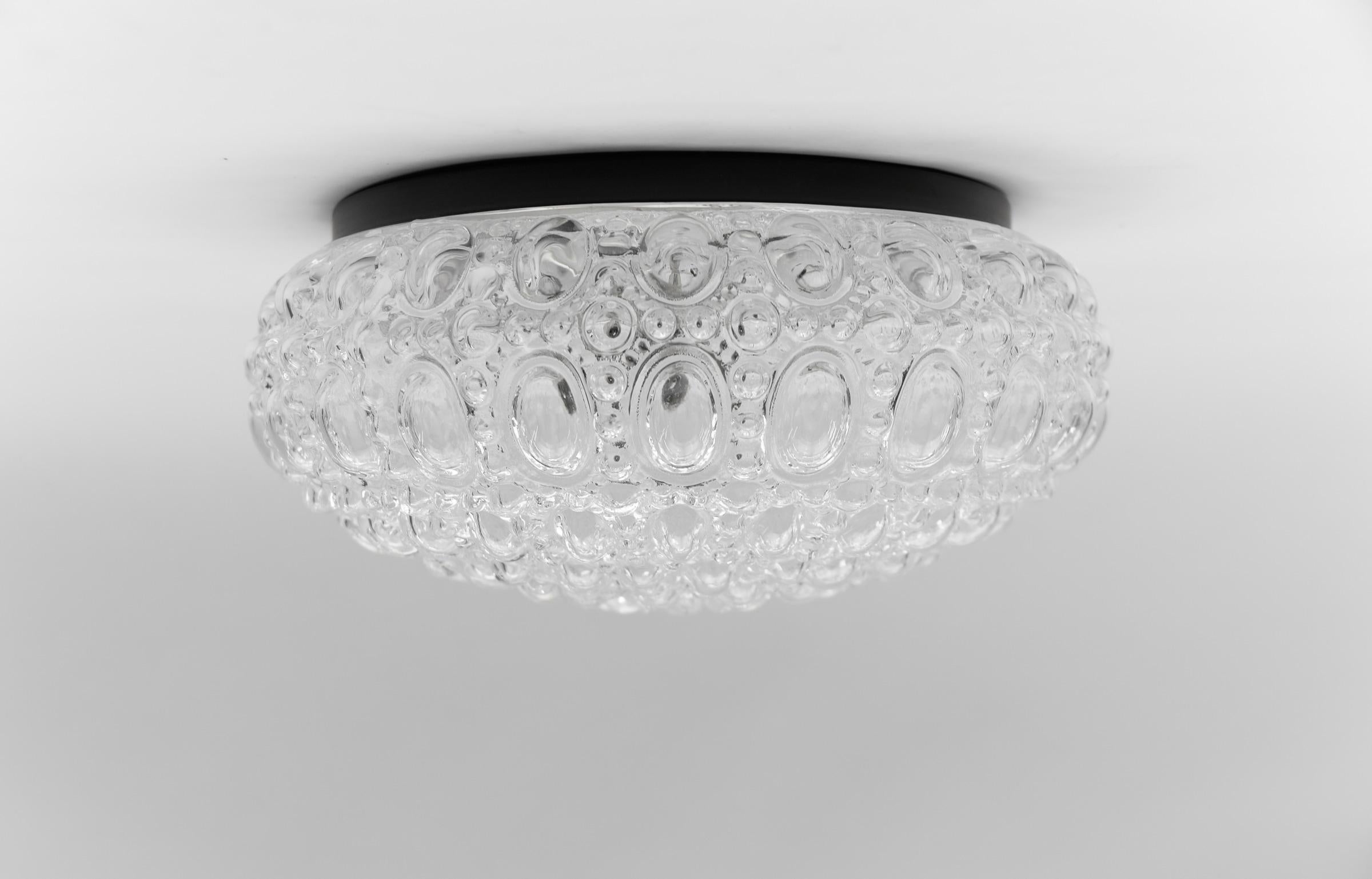 Clear Round Bubble Glass Flush Mount Lamp by Helena Tynell, Germany 1960s 

The fixture need 1 x E27 standard bulb with 60W max.

Light bulbs are not included.

It is possible to install this fixture in all countries (US, Australia, Asia, UK,