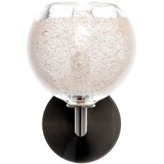 Hand-blown Clear Round Bubble Glass Sconce by Siemon & Salazar