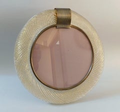 Portafoto rotondo trasparente di Murano