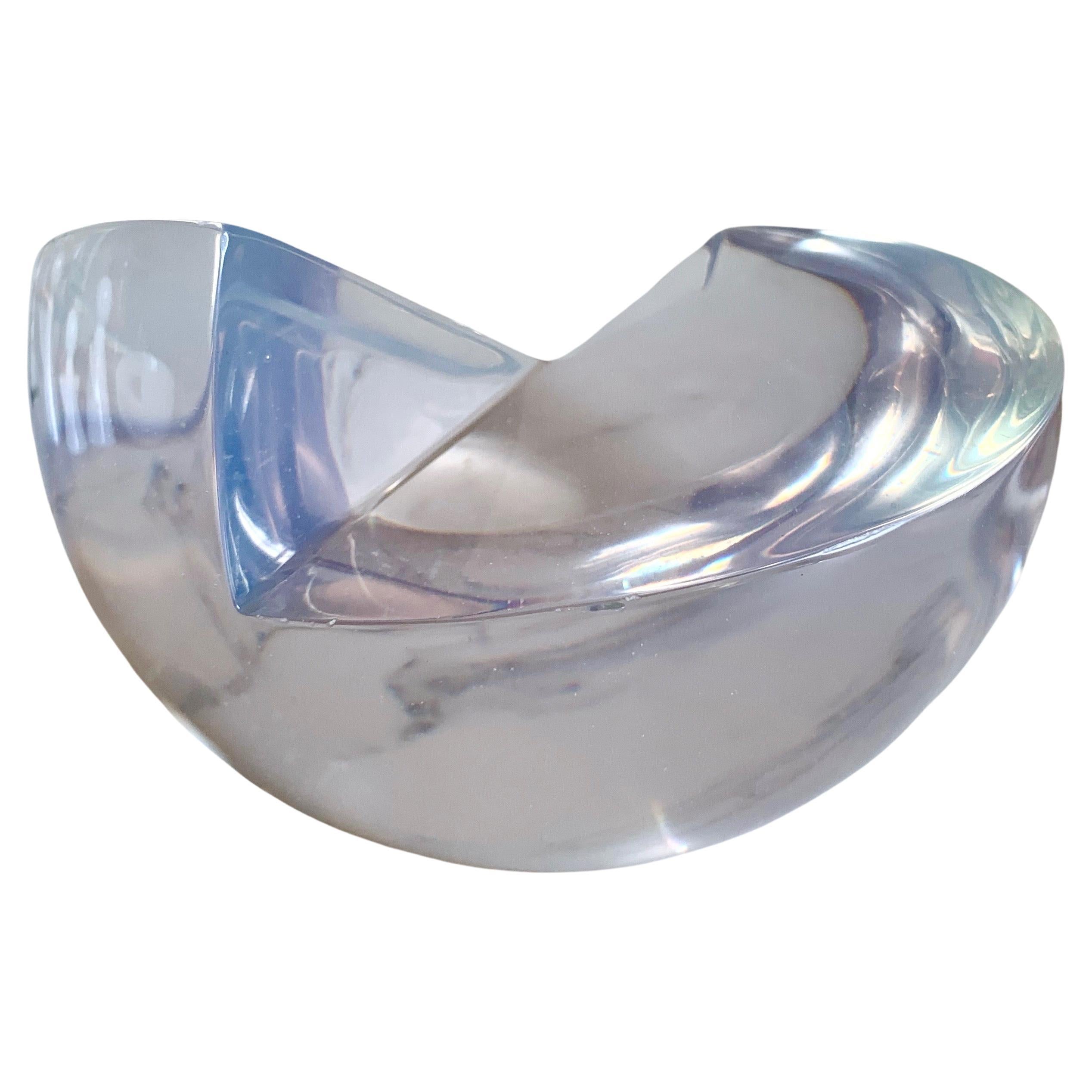 Clear Semi Sphere Sculpture in Polished Resin by Paola Valle For Sale