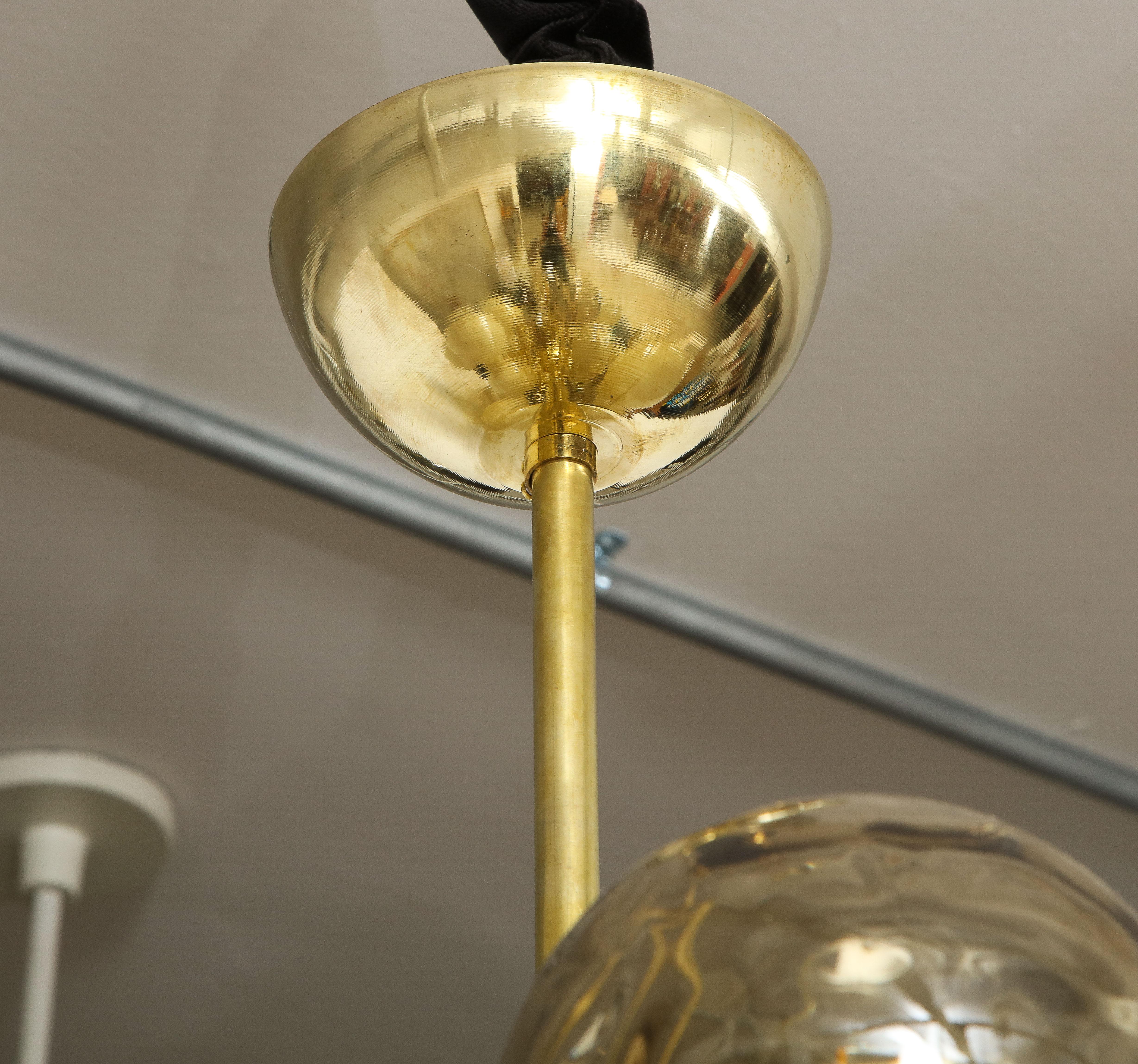 Clear Smoked and Ivory Murano Glass and Brass Sputnik Chandelier, Italy, 2021 7