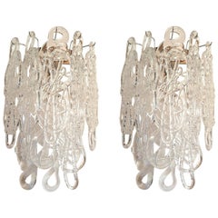 Mid Century Modern Murano Glass Sconces, by Mazzega - a pair