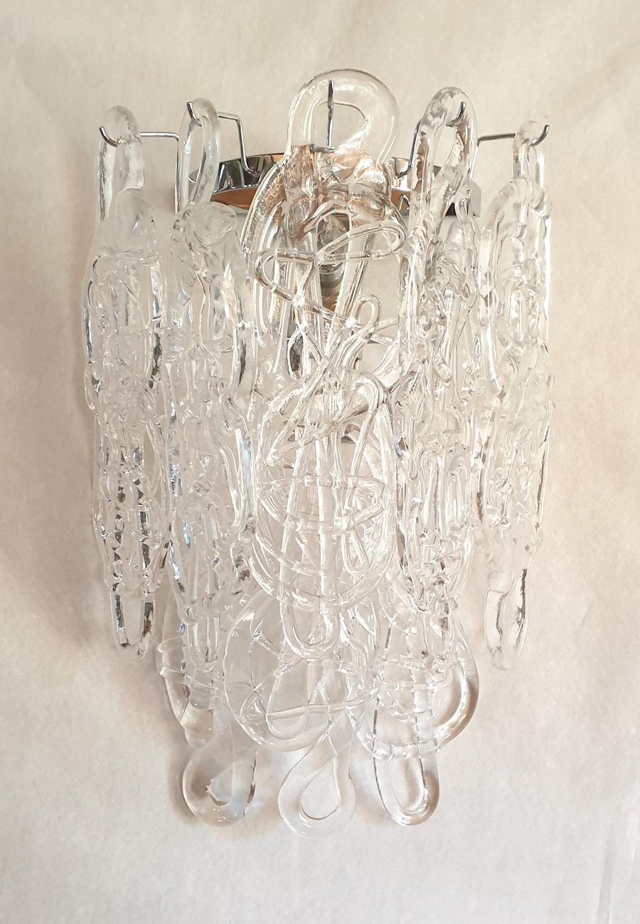 Mid-Century Modern Mid Century Modern Murano Glass Sconces, by Mazzega - a pair