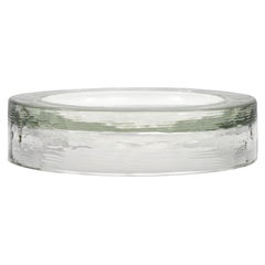 Clear Textured Glass Low Dish by Barbini Murano, circa 1970
