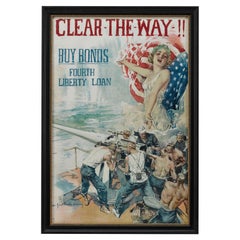 "Clear the Way!" WWI Fourth Liberty Loan Poster by Howard Chandler Christy, 1919