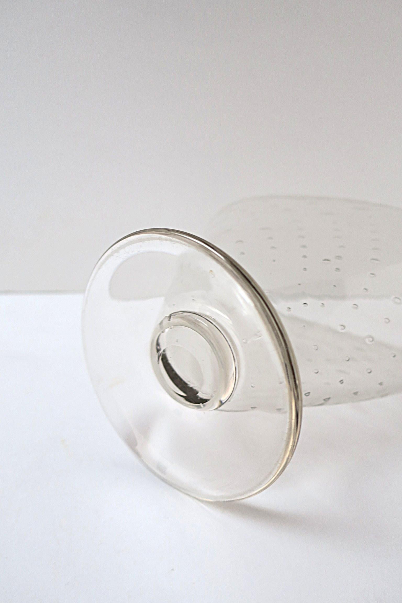 Jarrón de vidrio artístico transparente con burbujas controladas en venta 5