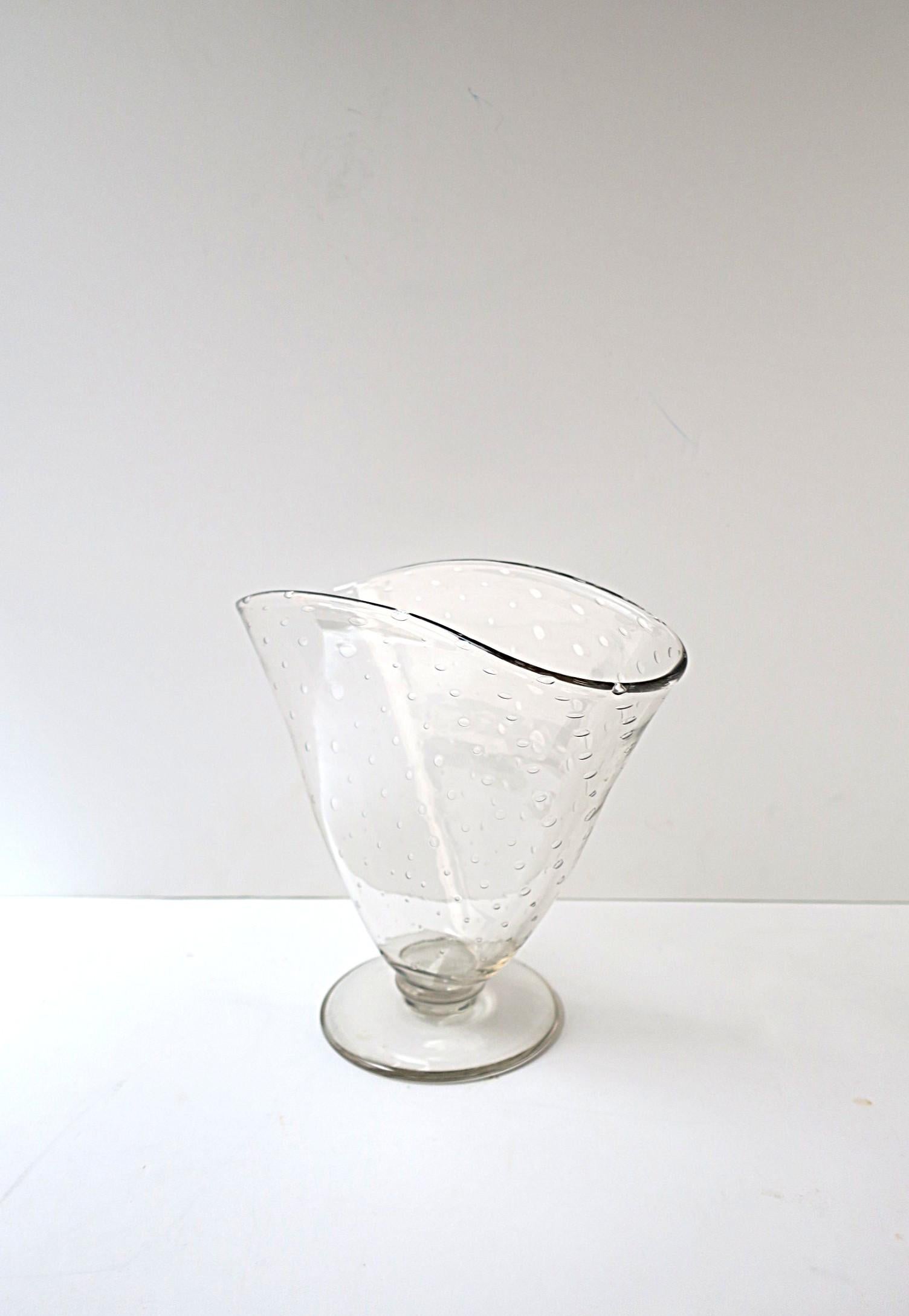 Jarrón de vidrio artístico transparente con burbujas controladas Vidrio artístico en venta