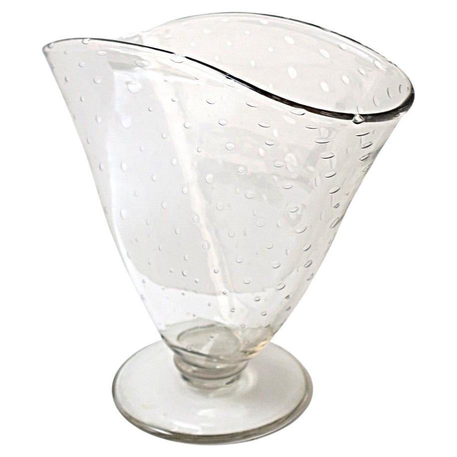 Jarrón de vidrio artístico transparente con burbujas controladas en venta