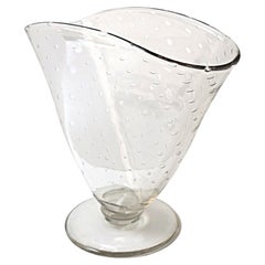 Jarrón de vidrio artístico transparente con burbujas controladas