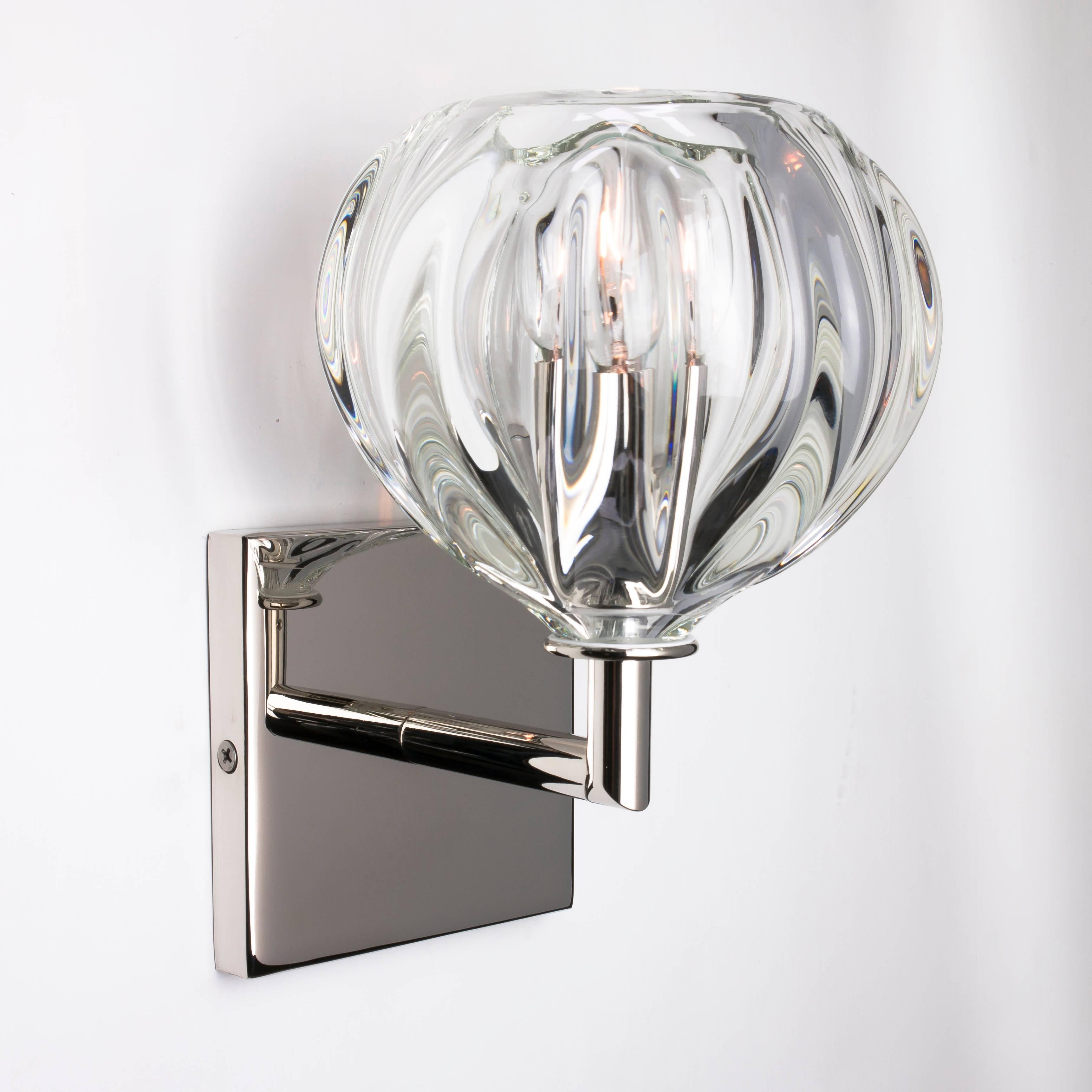 blown glass wall sconce