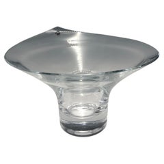 Centro de mesa con pedestal de cristal Rosenthal vintage transparente