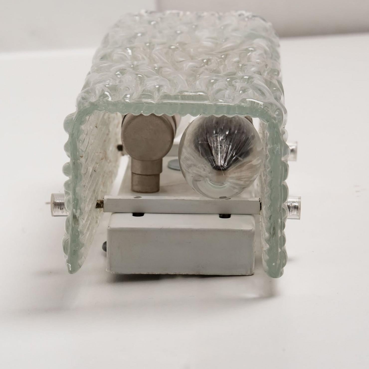 Apliques de Cristal Ondulado Transparente by J.T. Kalmar, Austria, década de 1960 en venta 2