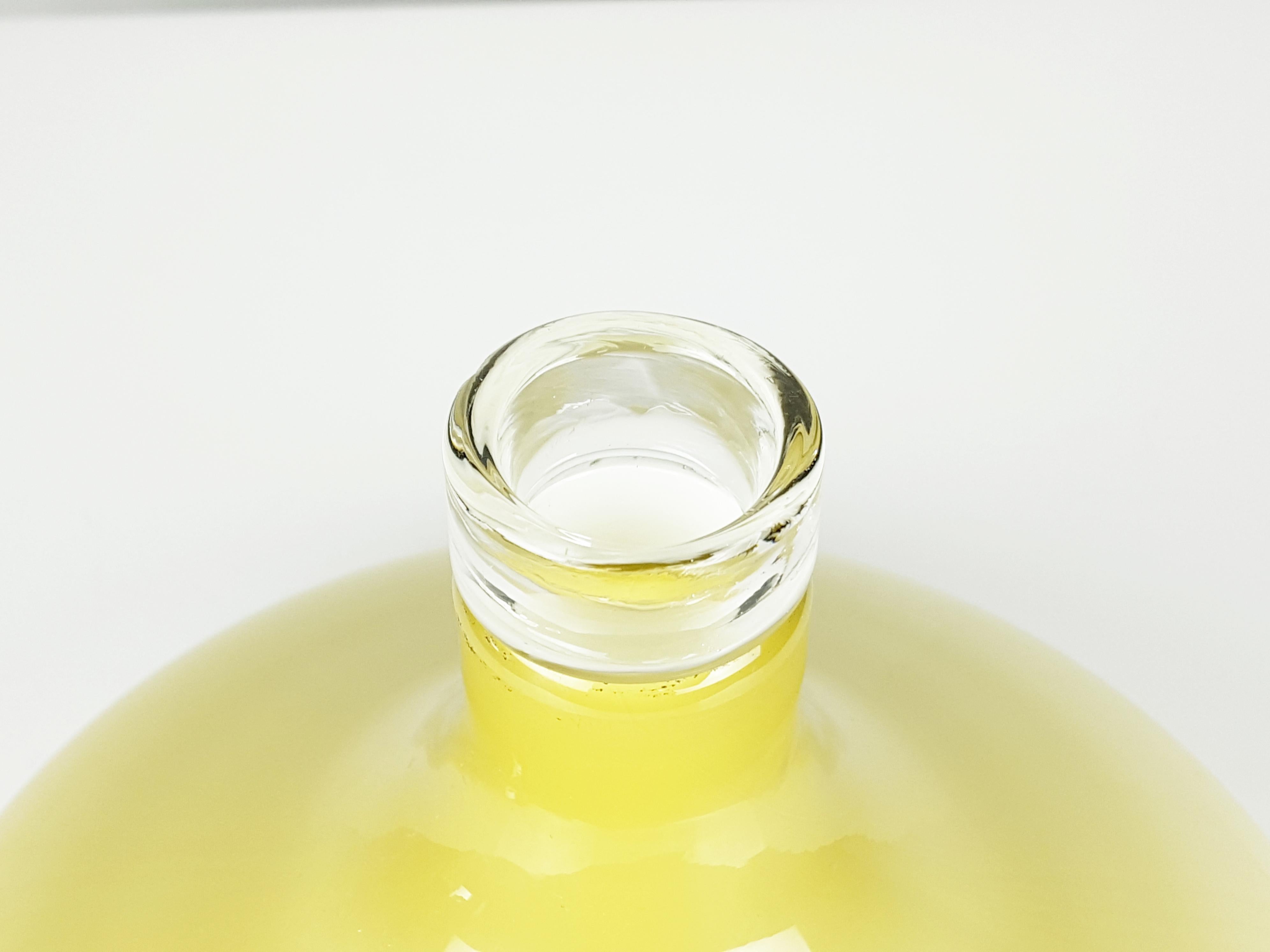 Italian Clear, White & green glass 1960s vase attributed to Mazzega For Sale