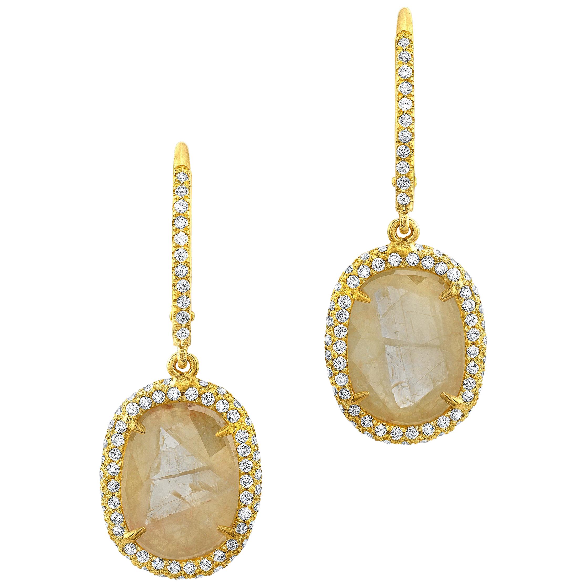 diamond slice earrings