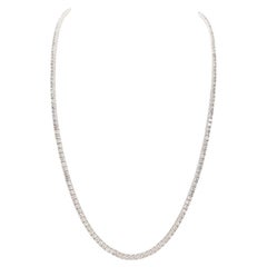CLEARANCE, 10.87 ct Natural Diamond Tennis Necklace 14k White Gold 22"