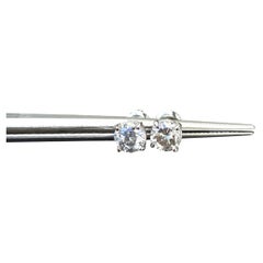 CLEARANCE, 1.56 ct Round Diamond Stud Earrings in 14K White Gold