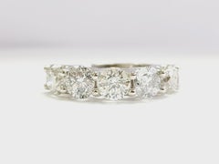 CLEARANCE, 3.60 Carat Natural Diamond White Gold Half band Ring 14K